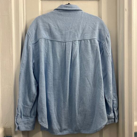 American Eagle Oversized Fleece & Love Shackleton Soft Light Blue size Large - Picture 3 of 7